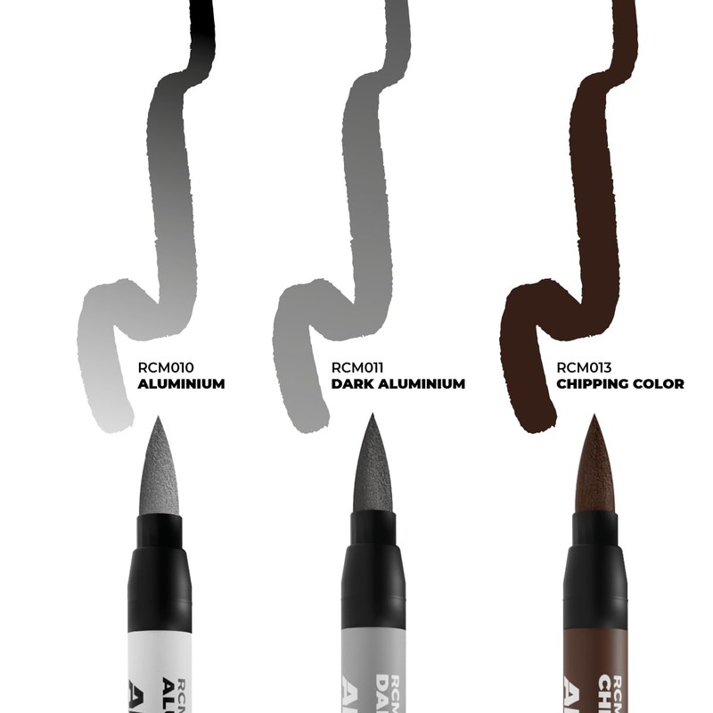 AK Interactive AK REAL COLORS RCM105 CHIPPING MARKER SET (3pcs)