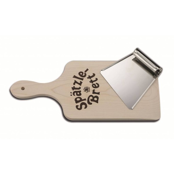 Weis 16037 Spätzle Board with Scraper, Stainless Steel and Wood,