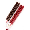 Couples Chopsticks, Dishwasher Dyeing Carved, Dark Brown, Red Design, Includes