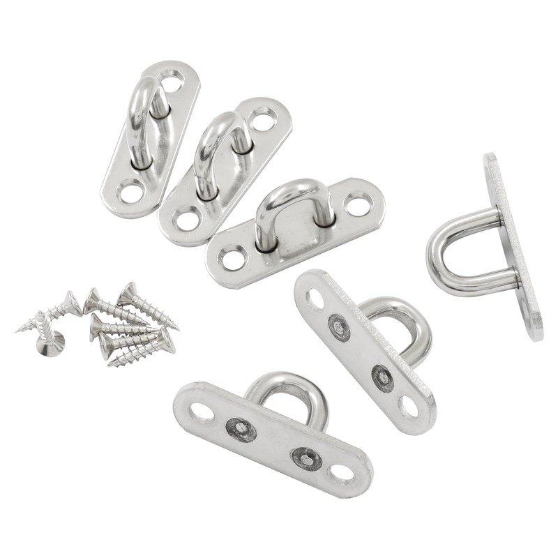 15-Pack 304 Stainless Steel Pad Eye Plate Hooks