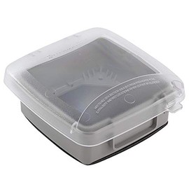 Intermatic Wp5220C Electrical Box, 2.25" Double Gang Plastic While-in-Use Weatherproof Vertical Cover - Clear