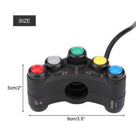 Qiilu 22mm 12V Motorcycle Handlebar Switch Headlight Turn Fog Light Horn ON/OFF Start Kill Switch