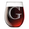 Monogram Etched 17oz Stemless Wine Glass (Letter G)