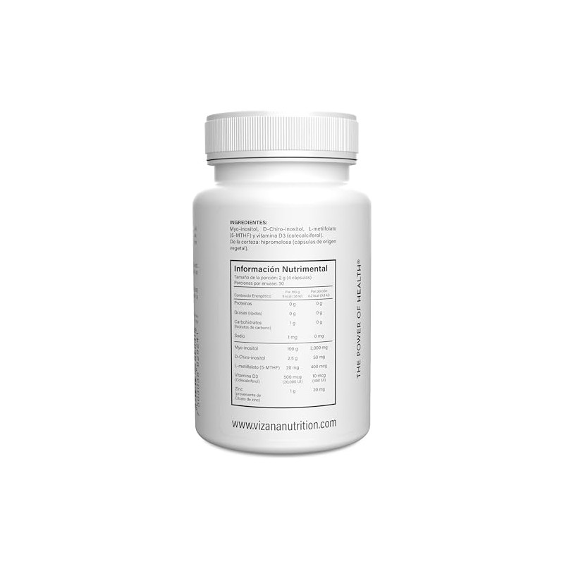 VIZANA NUTRITION Inositol Myo & D-chiro en Cápsulas HPMC Vegetarianas