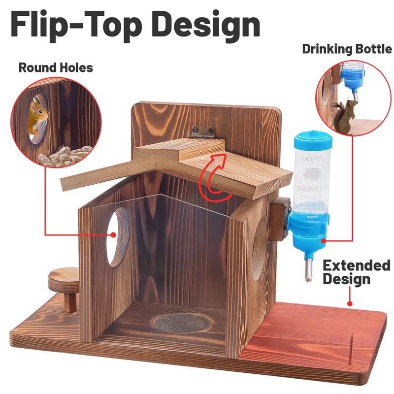 Squirrel Feeder for Outside, Squirrel Picnic Table Feeder for Corn