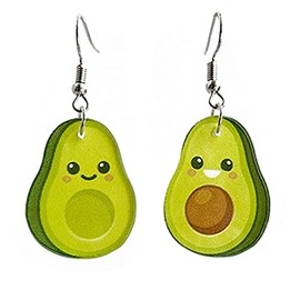 Colorful Strawberry Watermelon Avocado Lemon Shape Fruits Earrings for Women Jewelry (G)