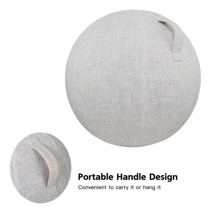 55cm/65cm/75cm Cotton+Linen Protective Yoga Ball Cover Exercise Ball Protection Skin