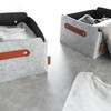 Miqio® Design Felt Storage Box with Leather Handle | High-Quality