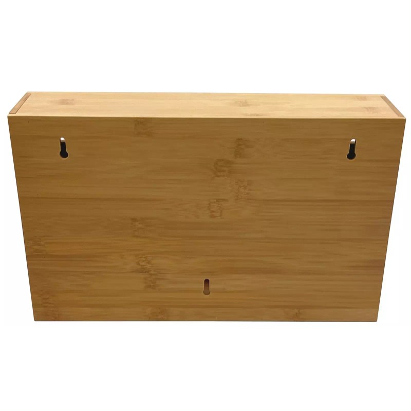 HELIA Bamboo Kitchen Wrap Organizer | Wall Mounting Foil and