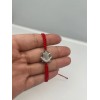 Animal Silver Plated Red String Cubic Zirconia Animal Frog Macrame