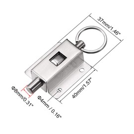 uxcell Door Barrel Bolt, Stainless Steel 304 Ring-Pull Spring Loaded Auto Sliding Latch
