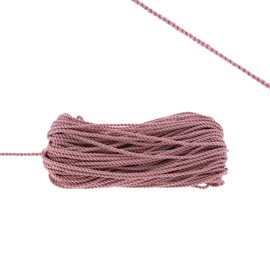 TEXTEX = Twisted Cord Filled with Core. for Bracelets, Tags and Bag Handles. Composition 20% Rayon and 80% Cotton. 2mm Width. 25 m Skeins - (Pink Makeup)