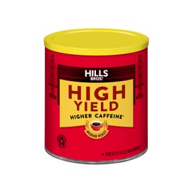 Hills Bros. High Yield Ground Coffee – Premium Arabica Coffee Beans – Medium Roast, Rich Flavor Cup After Cup – Recyclable Steel Can for Freshness – Certified Kosher – 30.5 OZ Can