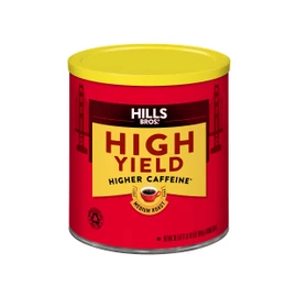 Hills Bros. High Yield Ground Coffee – Premium Arabica Coffee Beans – Medium Roast, Rich Flavor Cup After Cup – Recyclable Steel Can for Freshness – Certified Kosher – 30.5 OZ Can