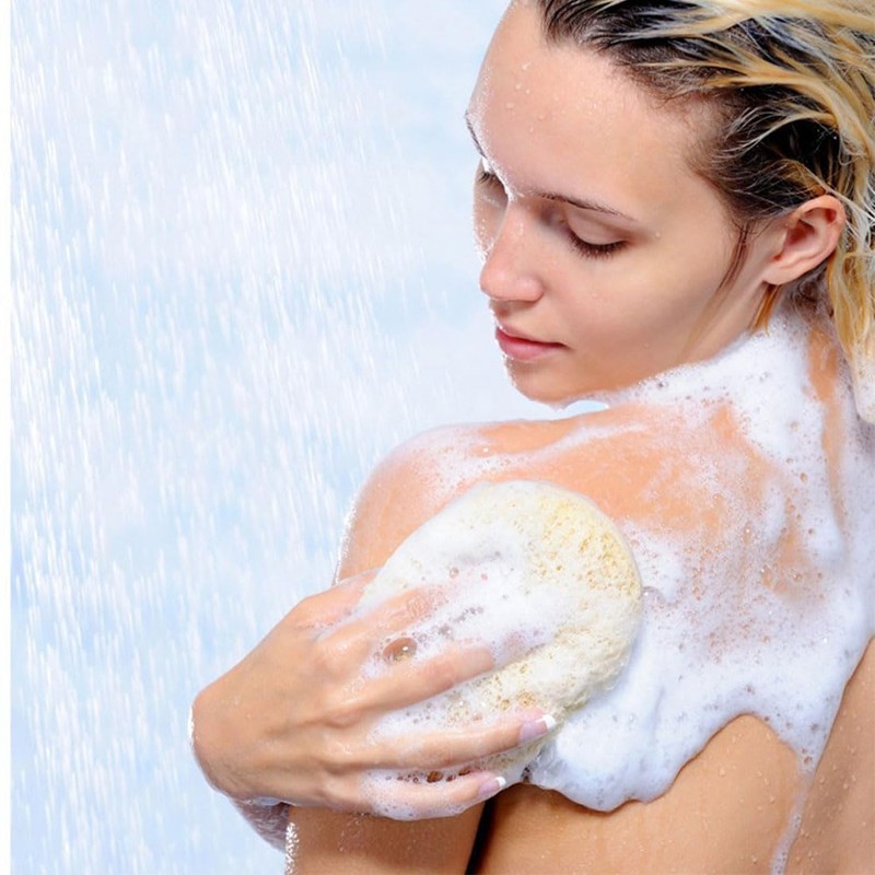Natural Loofah Sponge, Eco-Friendly & Biodegradable Bath Loofa Pads,Exfoliating Loofah