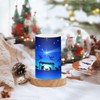 ALAZA Christmas Blue Nativity Scene Flickering Flameless Candles Battery Operated