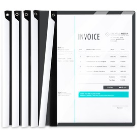 Jutieuo 5PCS Clear Report Covers with Swing Clip, Professional Clear Front Presentation Folders Resume Folder, 30 Sheets Capacity A4 Size File Document Organizer, No Punch Needed (Black)
