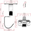 Fuxxer 10x Undermount Iron Hooks 33 x 24 mm for