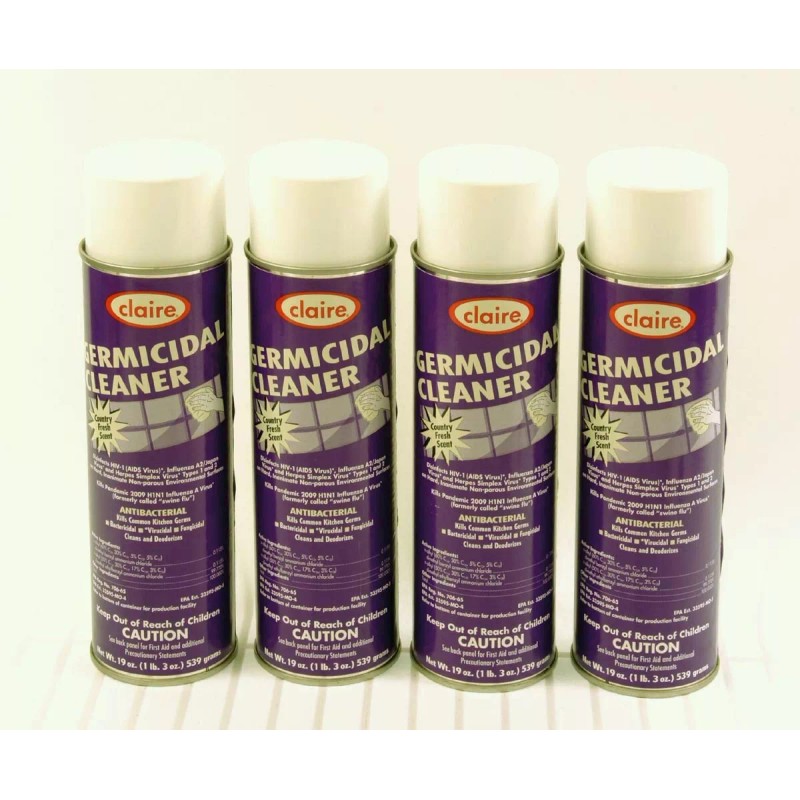 Claire Lot of 4 Claire Germicidal Antibacterial Cleaner & Deodorizer