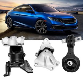 LONGKEES A65048 A65021 A65087 3PCS Engine Motor Mount & Trans Mount Compatible with 2012 2013 Civic 1.8L Coupe/Sedan