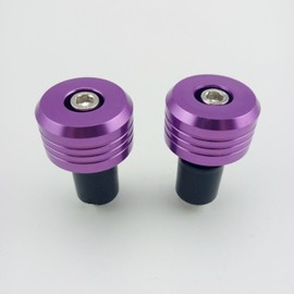 OKSTNO Motorcycle Handlebar Ends,7/8'' Handle Bar Slider Caps Weight Plugs CNC Aluminum (Purple)