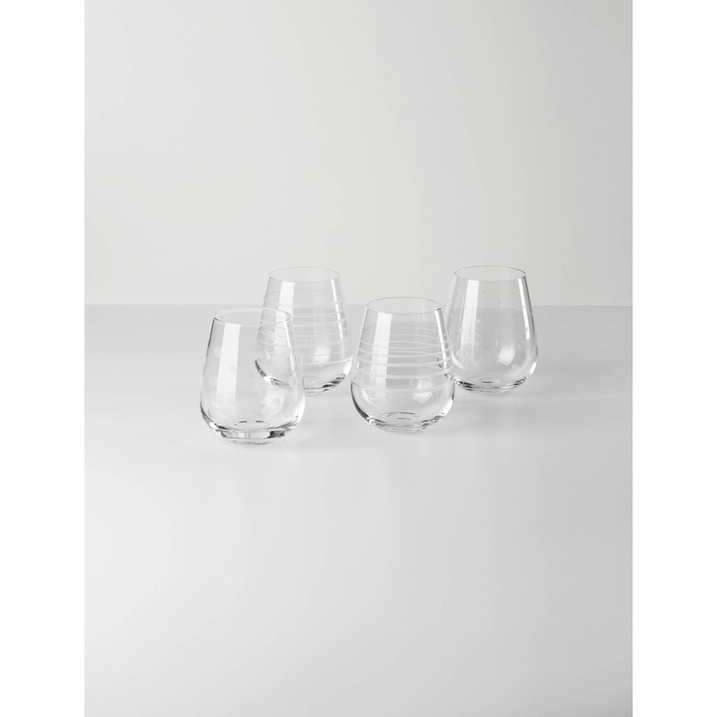 Oneida Mingle Stemless Wine Glasses, Set of 4, 4 Count,