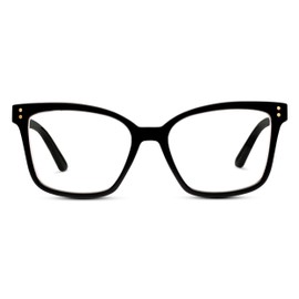 Peepers by PeeperSpecs Women's Octavia Square Blue Light Blocking Glasses, Black, 1.50 + 1.5