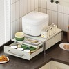 Sonhomay Kitchen Organizer Stand with Drawer, Coffee Pod Holder Carbon