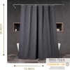 Dark Grey Waffle Shower Curtain: 96 Inch Gray Textured Heavy