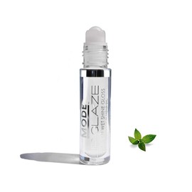 MODE Lip Glaze Flavored Lip Gloss PEPPERMINT Delicious Natural Peppermint Oil, Roll On Nourishing Wet Shine, Hydrating Moisturizing Skincare Fruit Oils, Made in NY USA