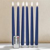 Ni-JASW Navy Blue Flameless Taper Candles with Remote Timer, Flickering