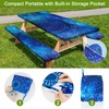 HobbLab Picnic Table Cover with Bench Covers Portable Table Cloth