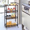 MOOACE Slim Storage Cart, 4 Tier Rolling Kitchen Shelving Unit