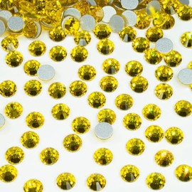 1440pcs SS16 4.0mm Citrine Yellow Flatback Rhinestones Bulk K9 Glass Lemon Yellow Gems Round Beads Stones Diamonds Nail Charms Jewels Nail Art Supplies Decor for Eyes Face Makeup Crafts DIY Tumblers