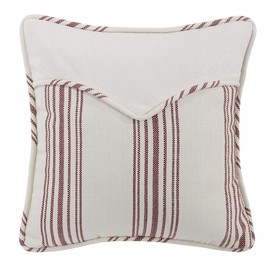 H HIEND ACCENTS Red Stripe Envelope Pillow, 18"X18"