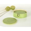 Randwyck Round Spun Bamboo Coasters in Holder, Green, 4-Piece