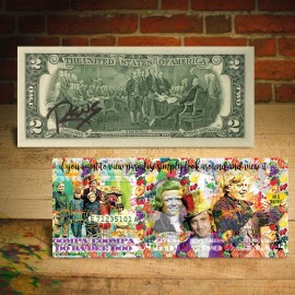 WILLY WONKA $2 US Bill - SIGNED by RENCY - Numbered of 171 - View Paradise