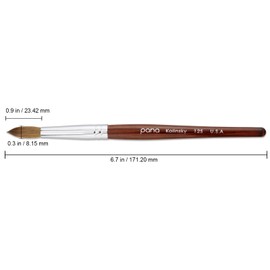 pana USA Acrylic Nail Brush100% Pure Kolinsky Hair Mahogany Wood Handle with Silver Ferrule Round Shaped Style (Size # 12, Mahogany)