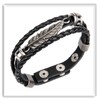 Xusamss Punk Rock Adjustable Wristband Snap Bracelet Feather Leather Cuff