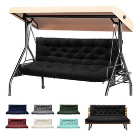 DANGHOOGY Porch Swing Cushions, Waterproof Swing Cushions Replacement with Backrest, Outdoor Swing Bench Cushions 2-3 Seater Replacement for Patio Furniture 60x40 (Navy)