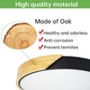 LED Ceiling Light Fixture, Modern 12" Minimalist Round Wood Flush