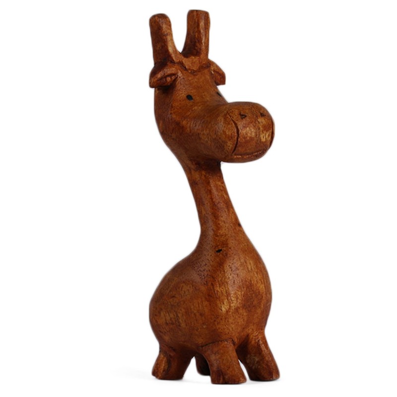 ART-CRAFT Wooden Giraffe Wood Carving Natural Miniature Height 10 cm