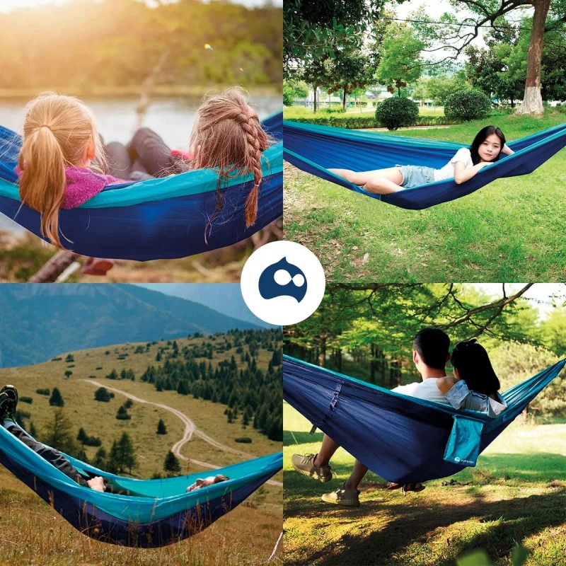 Bluelander Mayoreo 4 Hamacas Camping Portátil Azul + Kit De