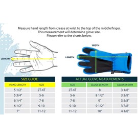 Andy & Evan - Guantes con cierre para niños, impermeables, cremalleras laterales, visualización táctil, trineo de esquí, snowboard, palmas de forro polar, azul marino, talla 9-10