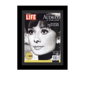 Creative Picture Frames 8.5 x 10.87 Magazine Frame with Full-Strength Glass, Holds Up To A 1/4" Thick Media with Installed Hangers for Easy Mounting, 11x14 Manhattan Black Frame with Black Mat