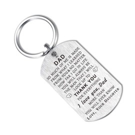 CPLJW Dad Keychain Gifts from Son Daughter - I Love You Daddy - Thank You Dad - Father Daddy Birthday Fathers Day Anniversary Keychain Gifts