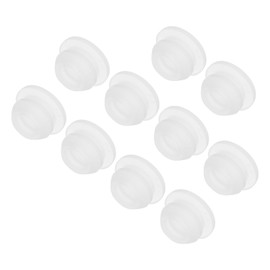 MECCANIXITY 10pcs Silicone Snap in Locking Hole Plugs,8mm/0.3 Inch Mounting Diameter Narrow Groove Width 2mm Panel Seal Cover Round for Kitchen Bulkheads Waterproof Sealing Plugs Clear