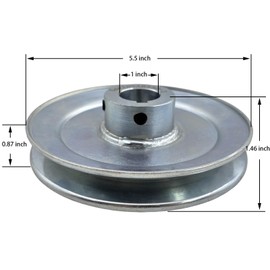 Saelno AB550-1 Single Groove Web Sheaves, v Belt Pulley 5.5" OD 1 inch bore,Motor Pulley Carbon Steel for A B 5L 4L V-Belts