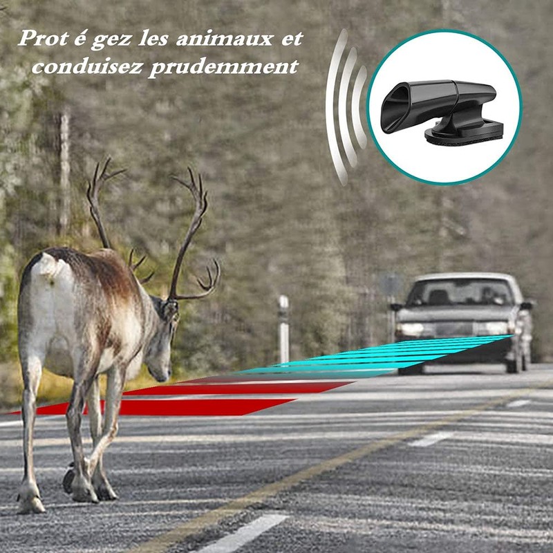 LATRAT 4 Pcs Deer Whistle Animal Warning Car Motorcycle Black