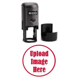 Infusion Custom Logo Round Self-Inking Rubber Stamp (3/4" Diameter), Red v2